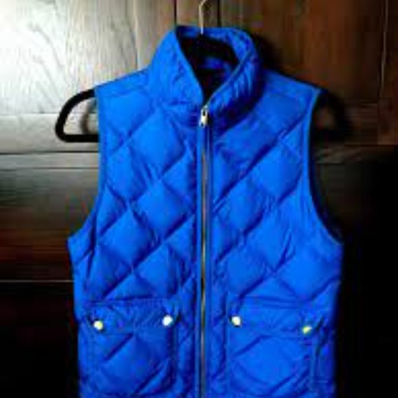 J. Crew Bright Royal Blue Quilted Puffer Vest - Picture 3 of 8